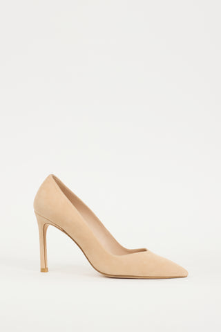 Stuart Weitzman Beige Suede 85 Heel