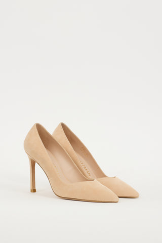 Stuart Weitzman Beige Suede 85 Heel