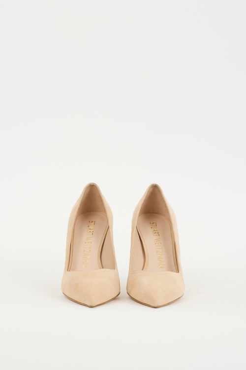 Stuart Weitzman Beige Suede 85 Heel