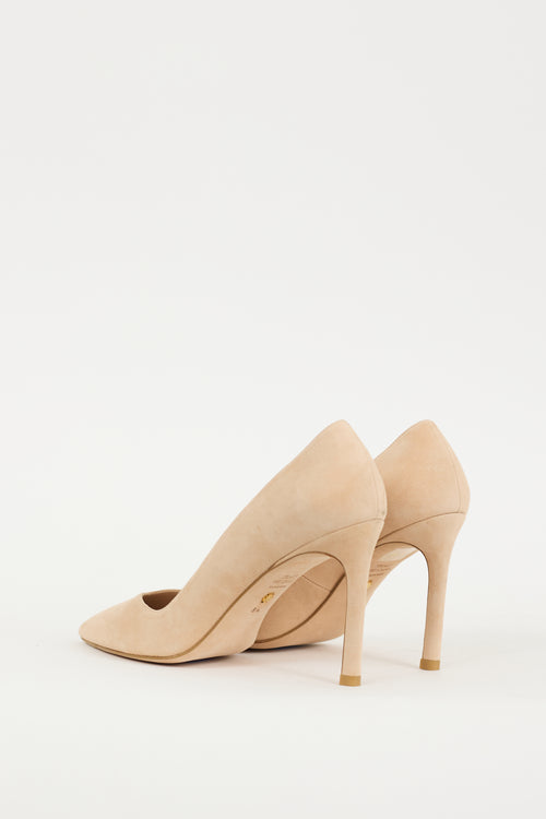 Stuart Weitzman Beige Suede 85 Heel