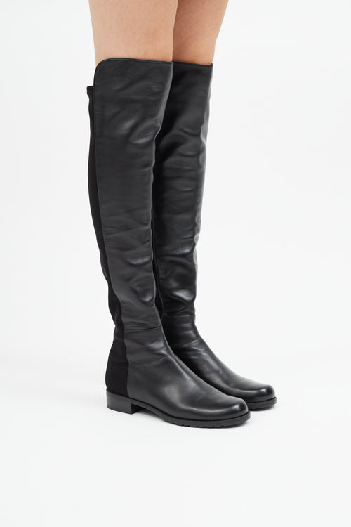 Stuart Weitzman Black Leather 5050 Boot