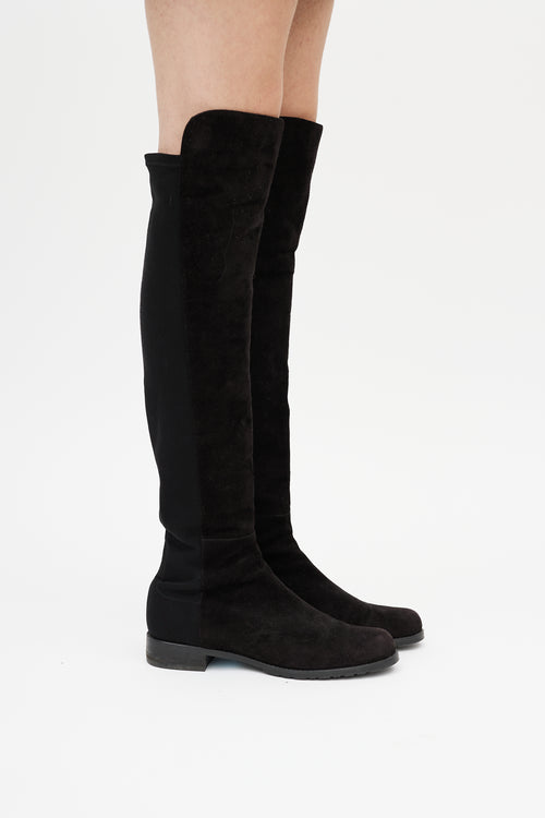 Stuart Weitzman Black 5050 Suede Knee High Boot