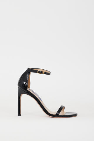 Stuart Weitzman Black Patent Leather Nudistsong Heel