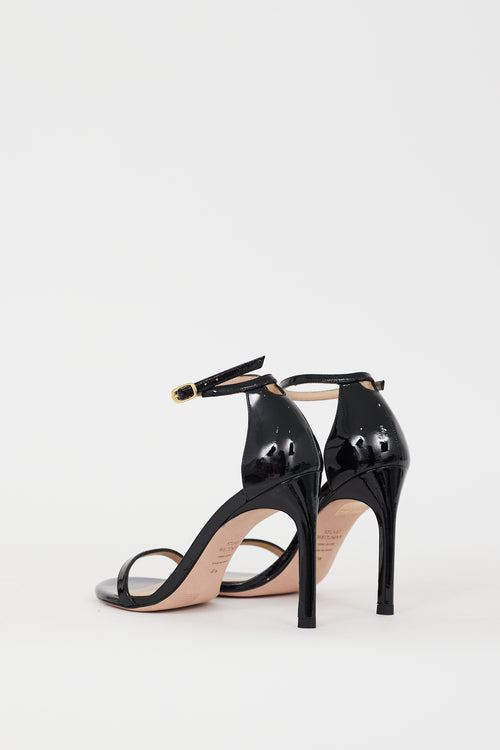 Stuart Weitzman Black Patent Leather Nudistsong Heel