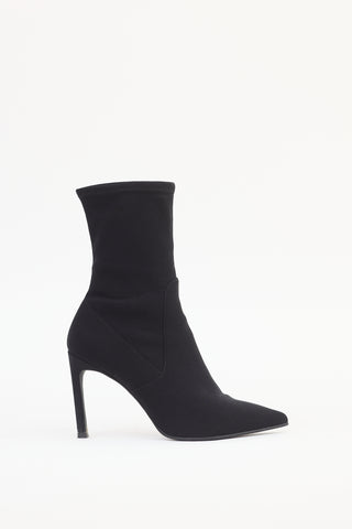 Stuart Weitzman Black Nylon Sock Boot