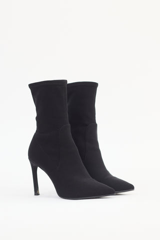 Stuart Weitzman Black Nylon Sock Boot