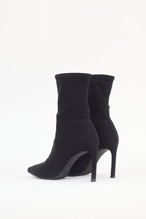 Stuart Weitzman Black Nylon Sock Boot