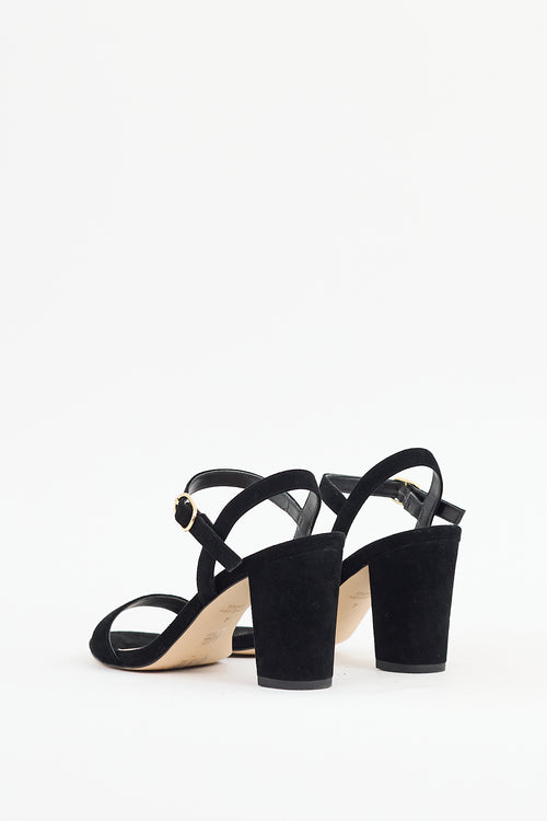 Stuart Weitzman Black Suede Tibby Sandal