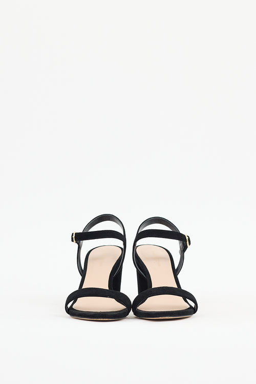 Stuart Weitzman Black Suede Tibby Sandal