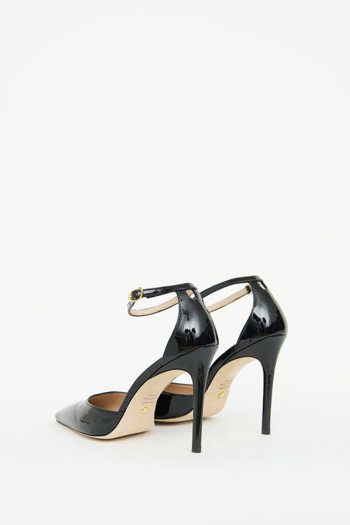 Stuart Weitzman Black Patent Pointed Toe Pump