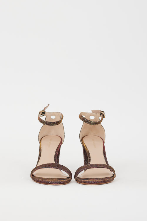 Stuart Weitzman Bronze Glitter NearlyNude Heel