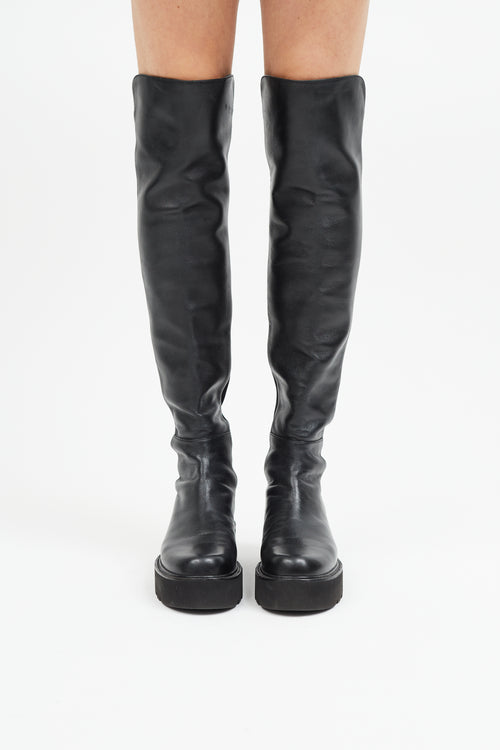 Stuart Weitzman Black Leather 5050 Ultralift Boot