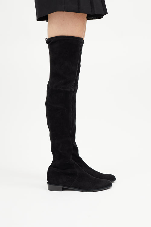 Stuart Weitzman Black Suede Lowland Boot