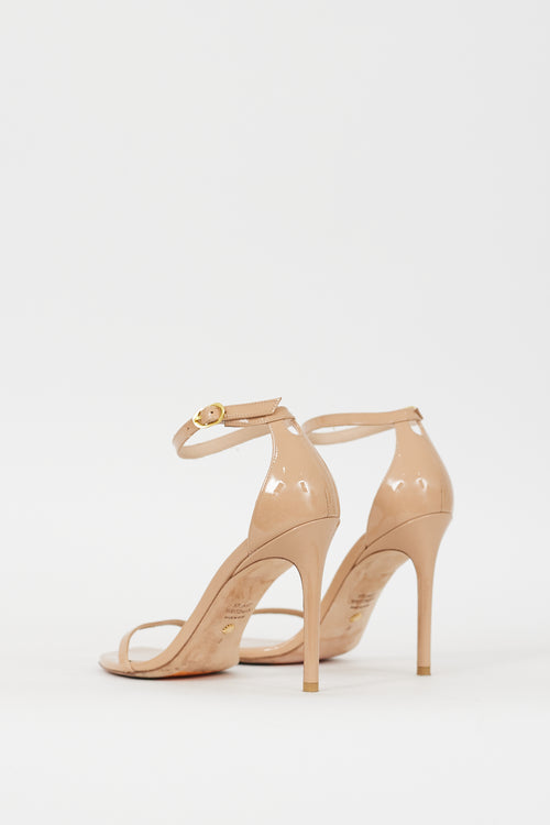 Stuart Weitzman Beige Patent Leather Nudistsong Heel