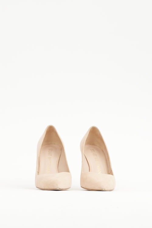 Stuart Weitzman Beige Suede Anny Heel