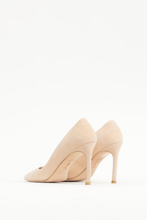 Stuart Weitzman Beige Suede Anny Heel