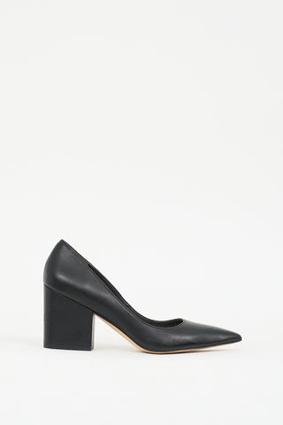 Stuart Weitzman Black Leather Avenue 75 Pump