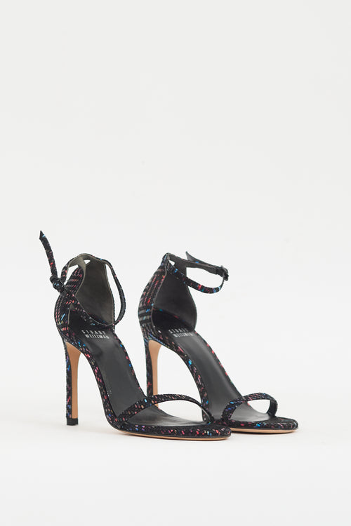 Stuart Weitzman Black 
Multicolour Suede Nudistcurve 100 Heel