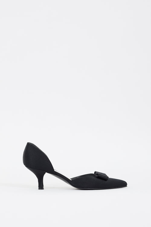 Stuart Weitzman Black Satin D
Orsay Bow Pump