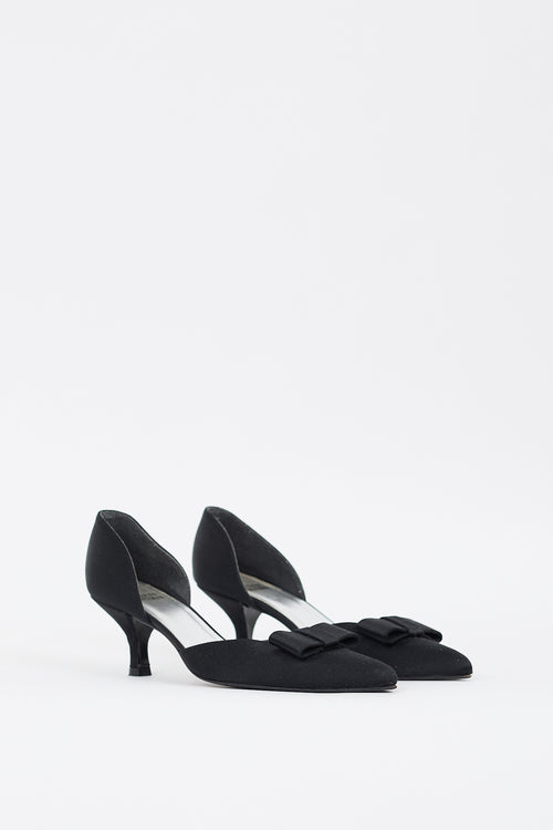 Stuart Weitzman Black Satin D
Orsay Bow Pump