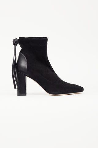 Stuart Weitzman Black Suede 
Leather Ankle Boot