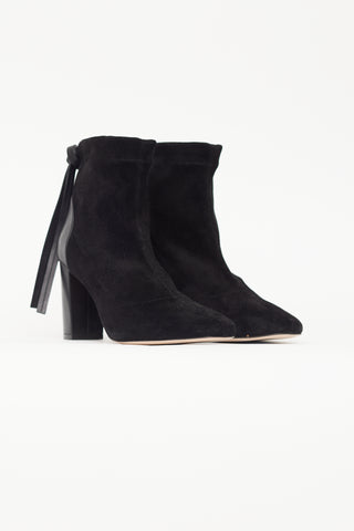 Stuart Weitzman Black Suede 
Leather Ankle Boot