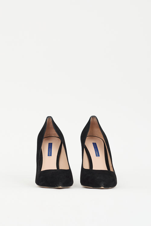 Stuart Weitzman Black Suede Anny Pump