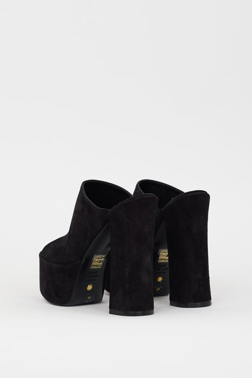 Stuart Weitzman Black Suede Skyhigh Platform Heel