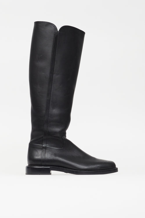 Stuart Weitzman Black Leather Knee High Boot