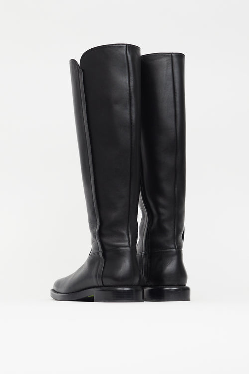 Stuart Weitzman Black Leather Knee High Boot