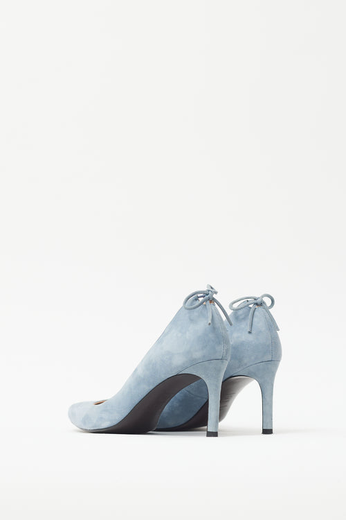 Stuart Weitzman Blue Suede Point Toe Pump