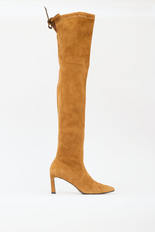 Stuart Weitzman Brown Suede Natalia 75 Thigh High Boot