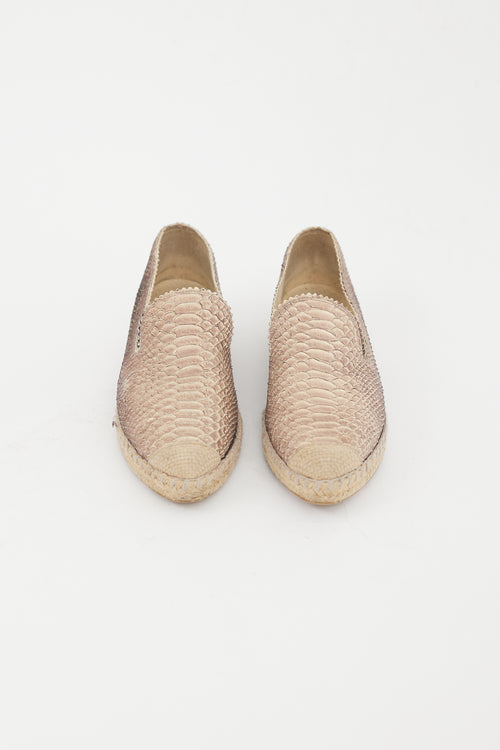 Stuart Weitzman Brown Textured Espadrille Flat