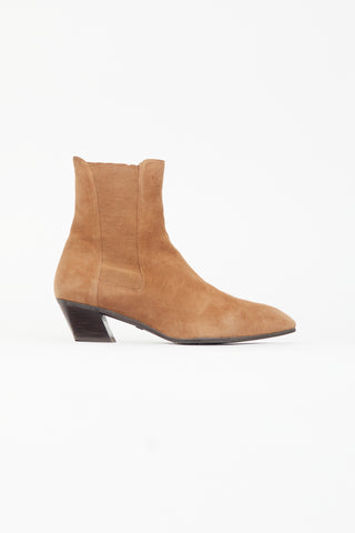 Stuart Weitzman Brown Suede Cleora Heeled Boot