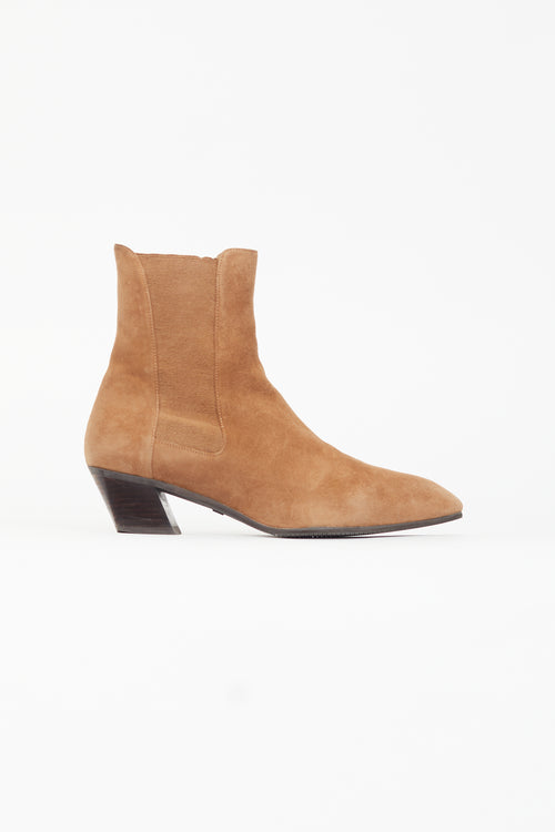 Stuart Weitzman Brown Suede Cleora Heeled Boot