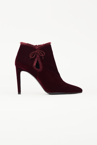 Stuart Weitzman Burgundy Velvet Lashes Boot