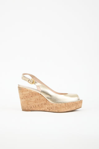 Stuart Weitzman Patent 
Cork Jean Wedge