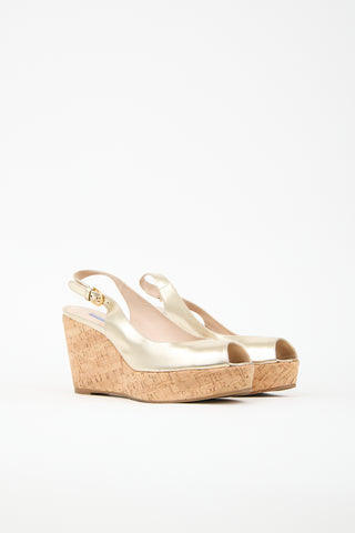 Stuart Weitzman Patent 
Cork Jean Wedge