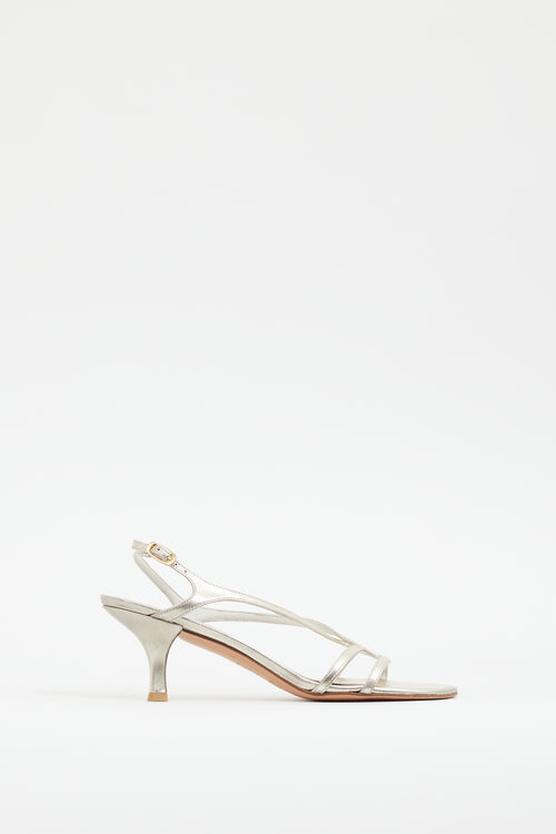 Stuart Weitzman Gold Leather Slingback Sandal