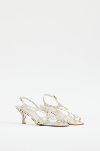 Stuart Weitzman Gold Leather Slingback Sandal