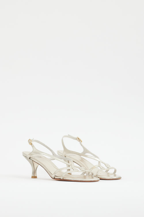 Stuart Weitzman Gold Leather Slingback Sandal