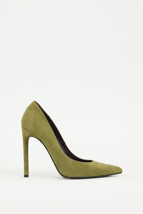 Stuart Weitzman Green Suede Stuart Pump