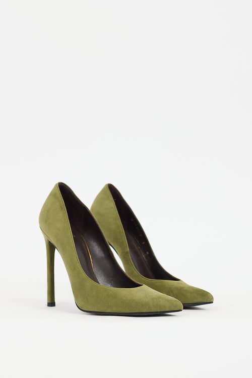 Stuart Weitzman Green Suede Stuart Pump