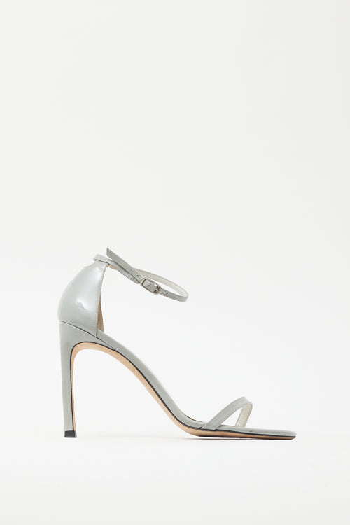 Stuart Weitzman Grey Patent Nudistsong Heel