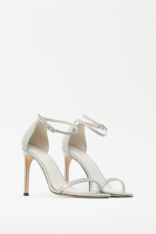 Stuart Weitzman Grey Patent Nudistsong Heel