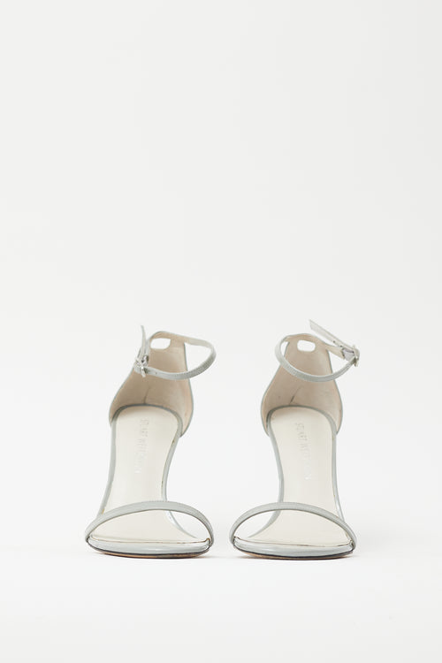 Stuart Weitzman Grey Patent Nudistsong Heel