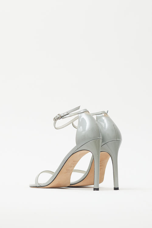 Stuart Weitzman Grey Patent Nudistsong Heel