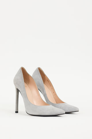 Stuart Weitzman Grey Suede Stuart Pump