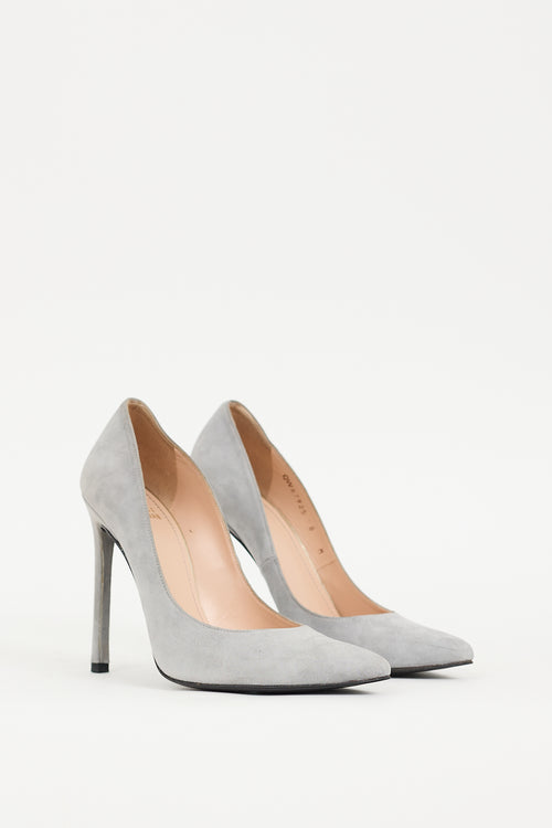 Stuart Weitzman Grey Suede Stuart Pump