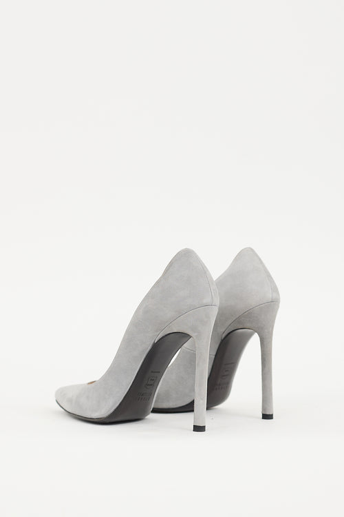 Stuart Weitzman Grey Suede Stuart Pump